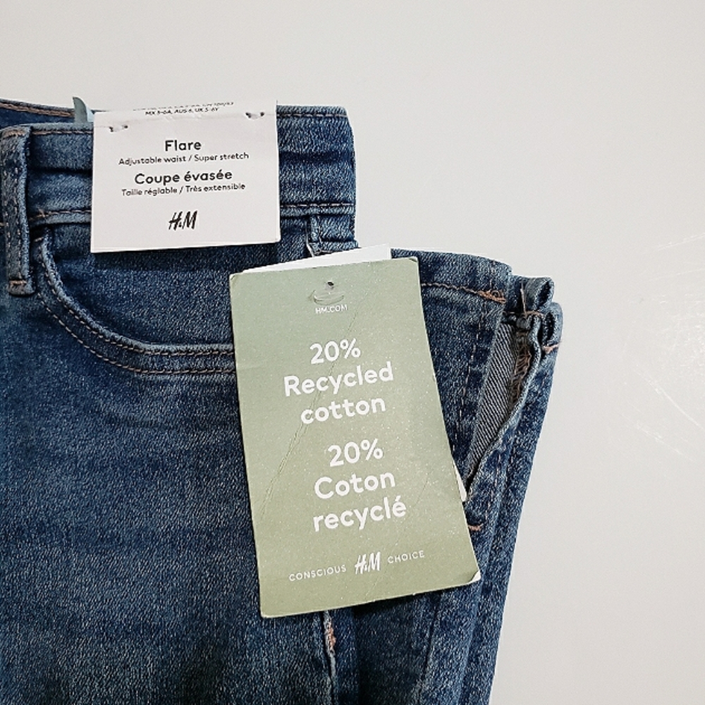 H&M Flare, adjustable waist, super stretch jeans